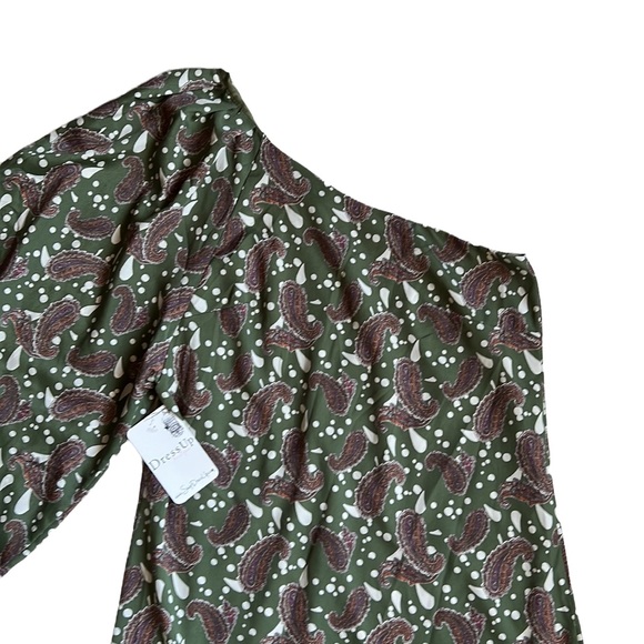 Hello Miss Green Paisley Print One Shoulder Shift Dress New Size Small - Picture 3 of 9